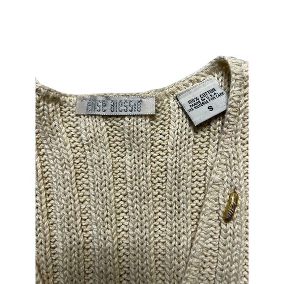 Vintage Mesh Knit SunFlower Embroidered Button Sweater Vest Women Sz Small USA - Picture 3 of 12